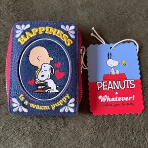 Peanuts Blue Denim Wallet with Snoopy and Charlie Brown